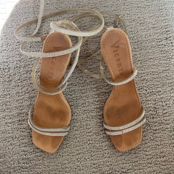 Strappy Rhinestone Heels - Picture 1 of 3